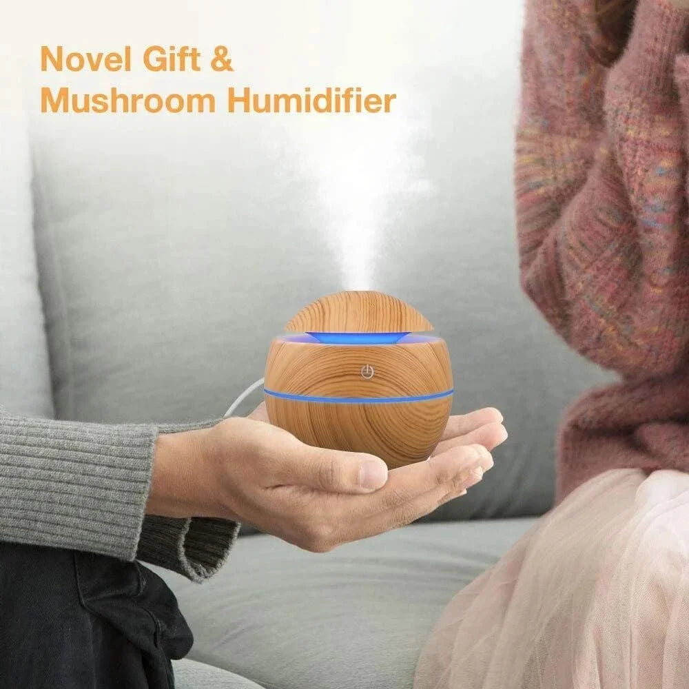 Woodgrain usb difusor de óleo essencial mini umidificador ultrassônico aromaterapia portátil desktop fabricante névoa ar para escritório em casa
