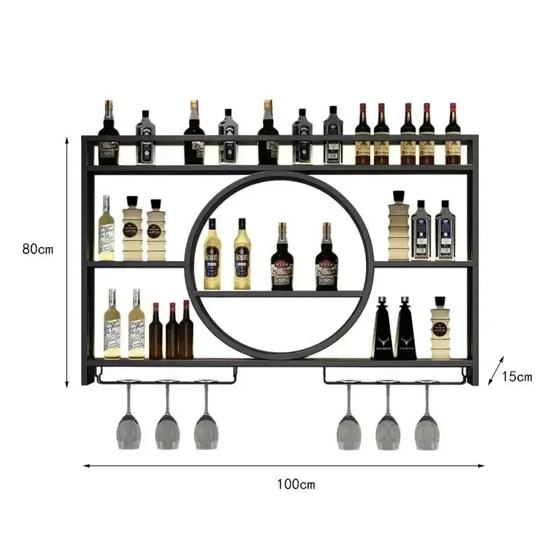 Suporte para barra de vinho, copo preto em miniatura único, armazenamento de vidro, decoração de armário de vinho, montagem na parede, garrafa de rack de vinho