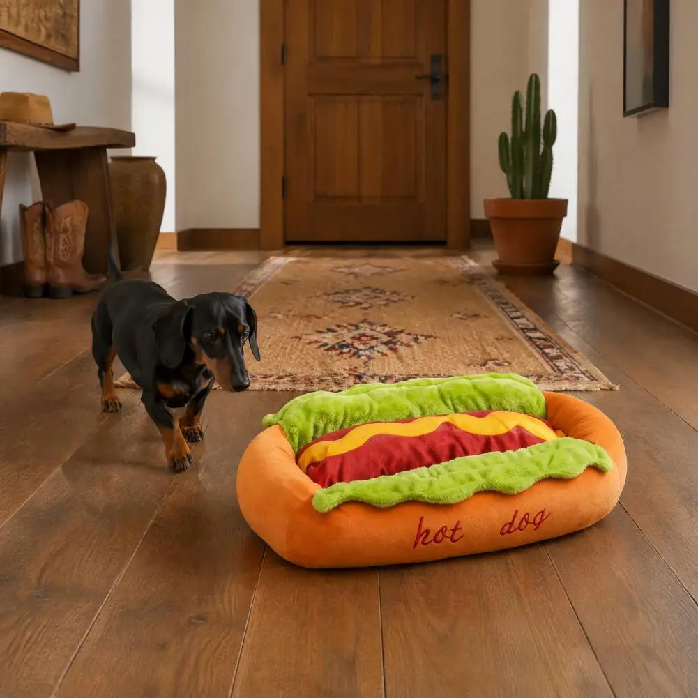 Cama para Animais de Estimação, Cama Confortável em Formato de Cachorro, Tapete para Canil, Fibra Macia, Quente, Removível, Lavável, Impermeável para Cães e Gatos