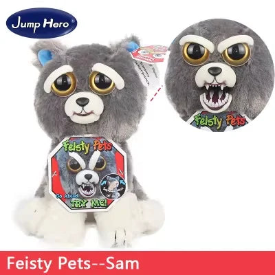 Boneco de Animal de Tamanho Médio Feisty Pets, Panda com Rosto Intercambiável, Brinquedo Interativo para Crianças