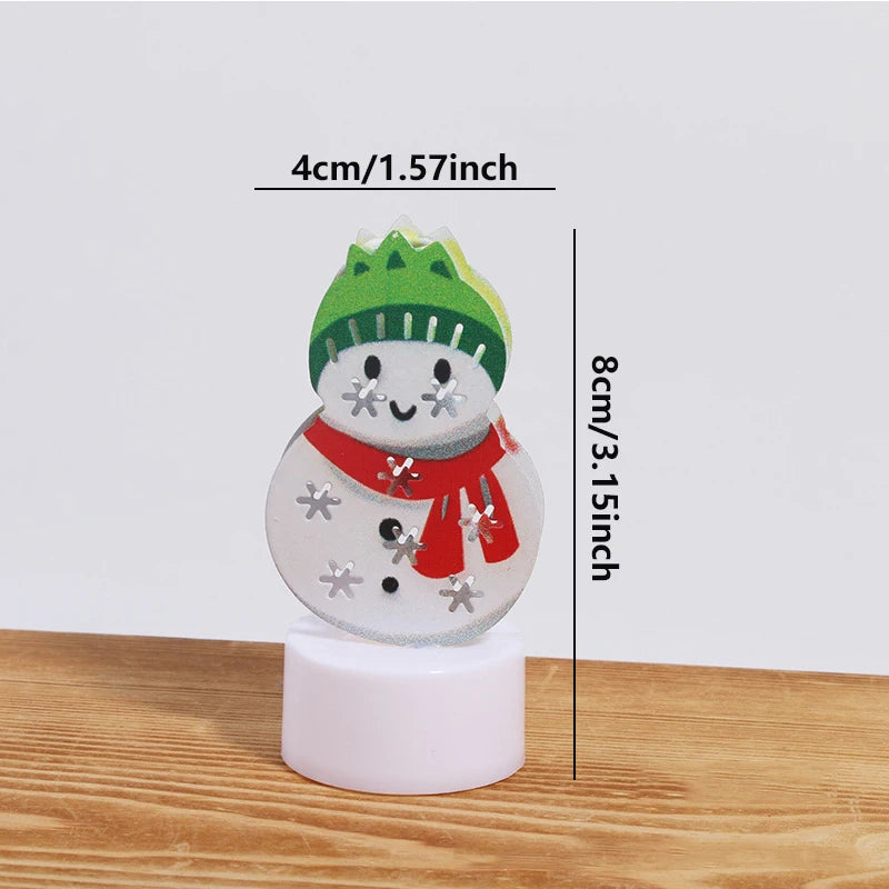 LED Christmas Candle Lamp Decorações, pequena Santa, boneco de neve, árvore de Natal, Holiday Night Lights, Home Party, Jardim