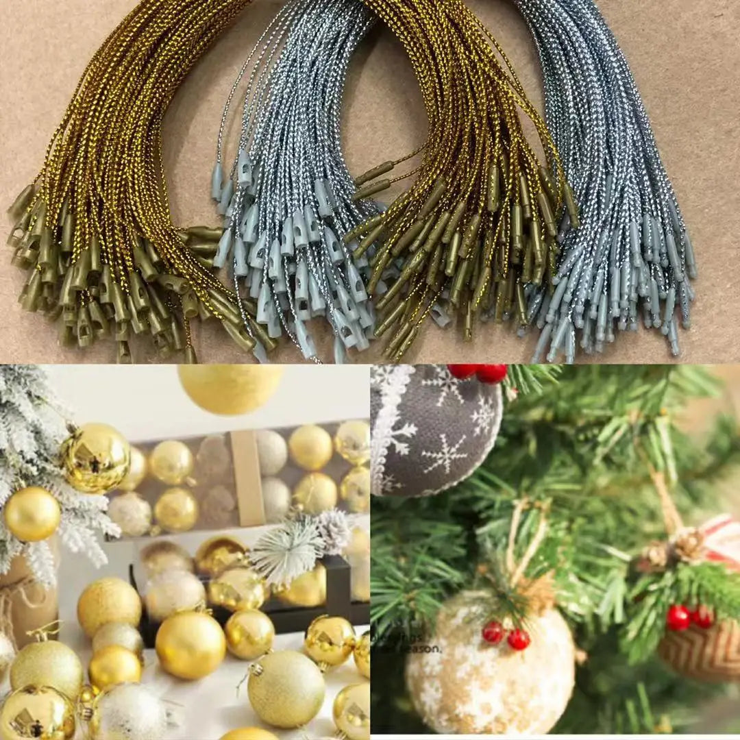 Decoração de árvore de natal ornamentos pendurado corda ouro prata pendurar tag cabo para natal fontes de festa de casamento noel navidad natal