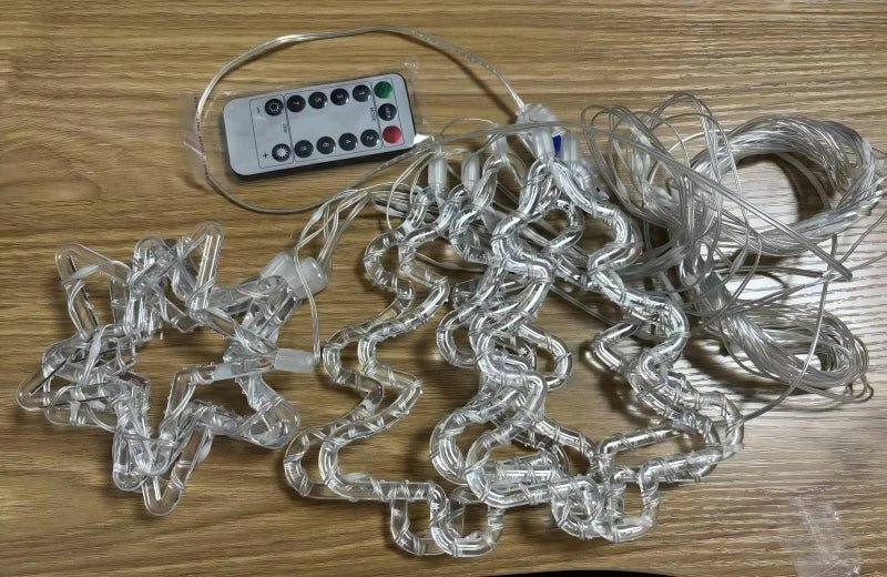 Cortina de Luzes de Natal, Luzes de Fada, 3M, Alimentação USB, Controle Remoto, 8 Modos, Decorações LED para Janelas de Casa