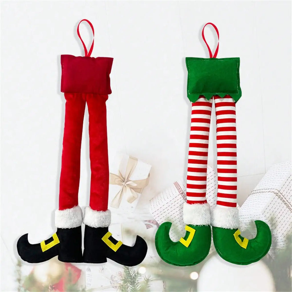 Natal elfo santa pernas acessórios do carro decoração de natal para casa árvore de natal pingentes ornamentos presentes feliz ano novo decoração de casa