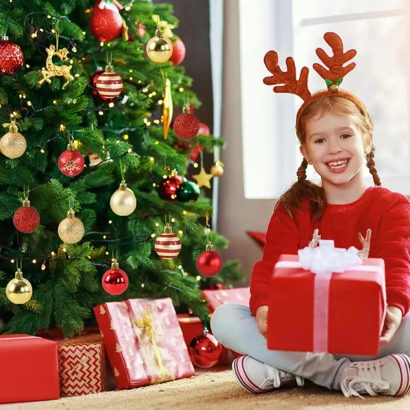 50 Pçs/caixa Bolas de Natal Ornamentos de Árvore de Natal Bola Xmas Pendurado Árvore Home Party Decor 2025 Presente de Ano Novo Noel Navidad
