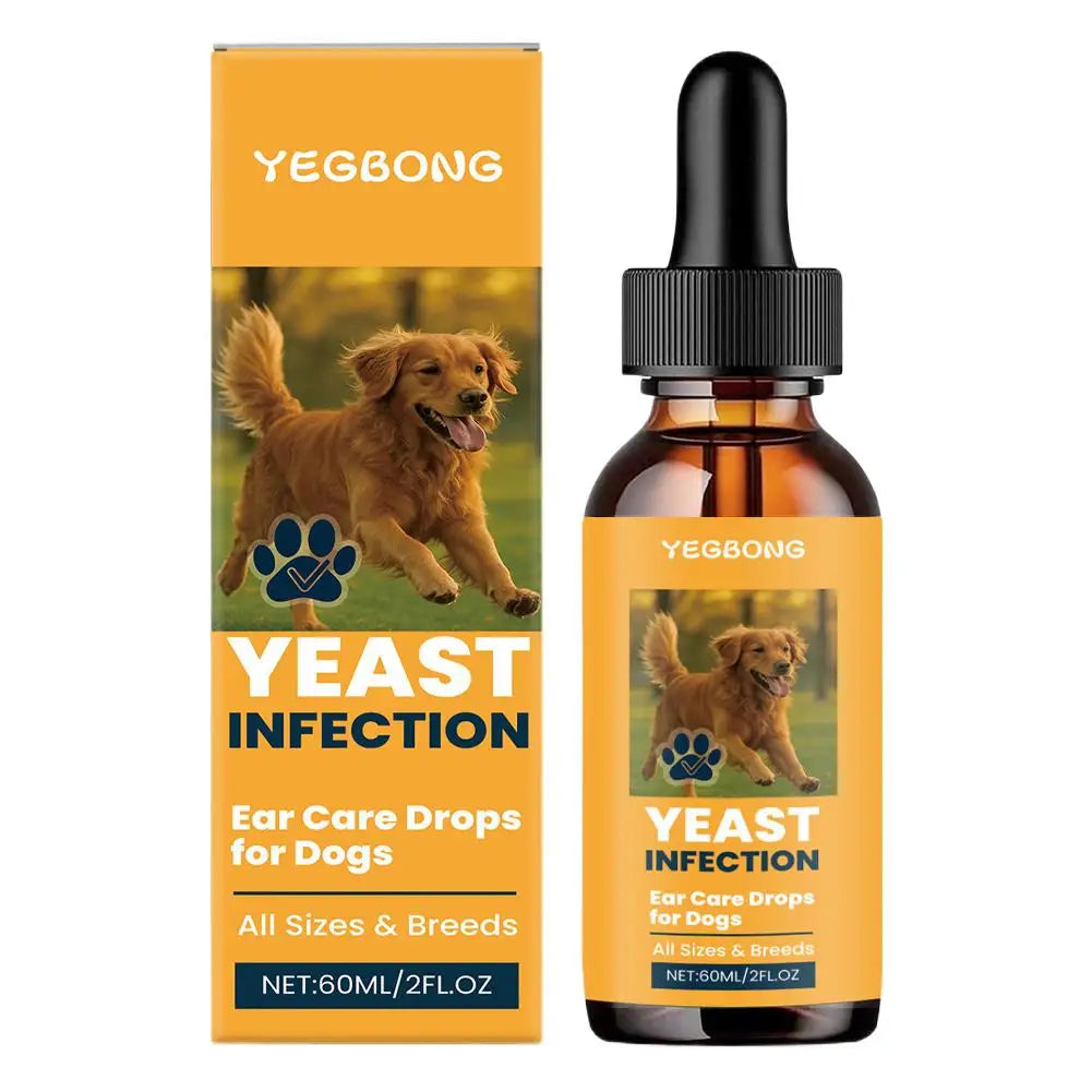 Gotas para ouvido de animais de estimação, 60ml, dissolvem cera de ouvido, removedor de odor, anti-coceira, natural, não irritante