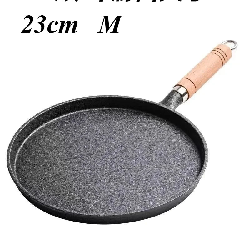 Frigideira de ferro fundido de 26cm, não revestida, antiaderente, ovo, panqueca, crepe, bife, frigideira, fogão de indução a gás, panelas de cozinha Kasa & Pet Store