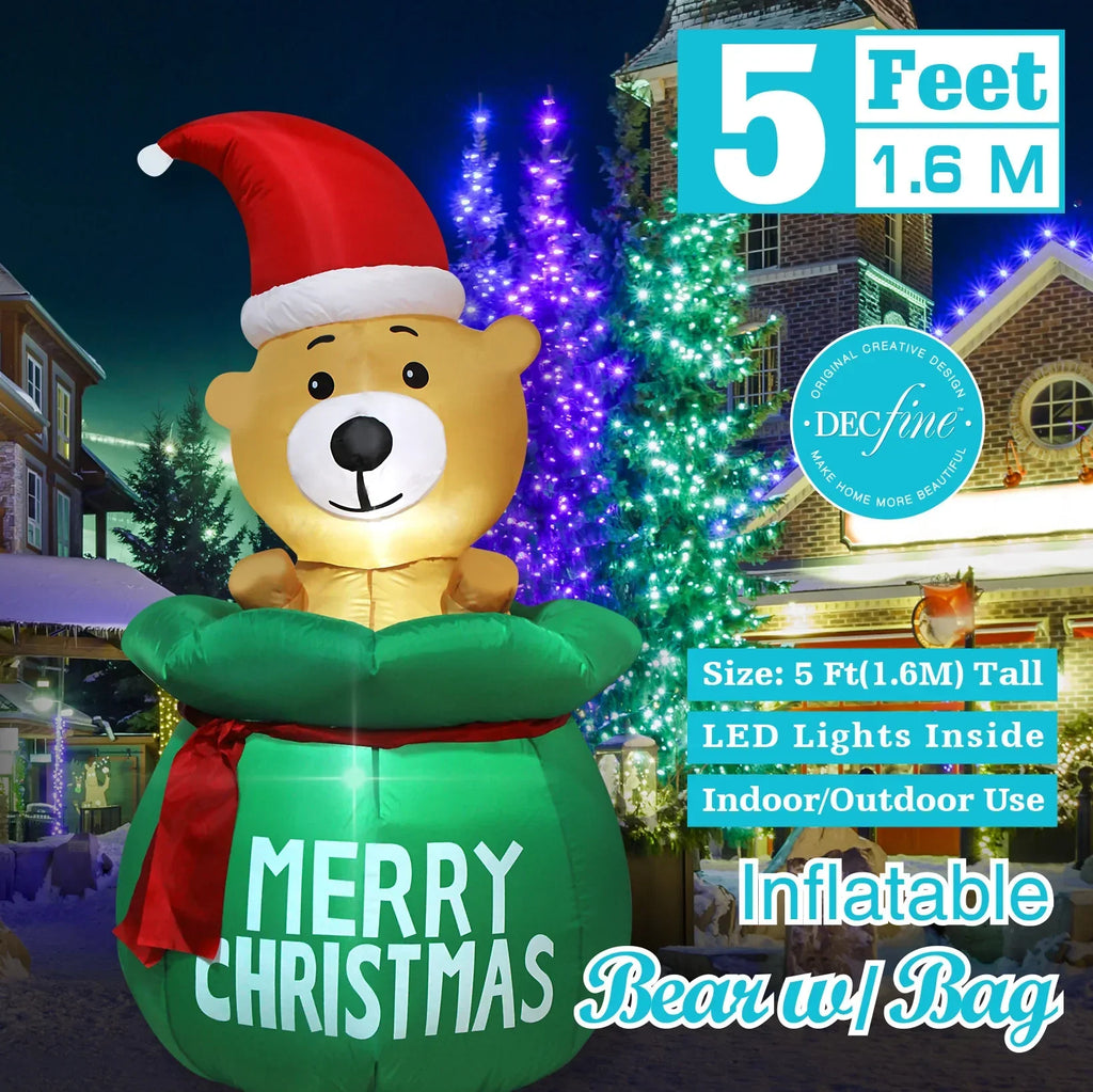 Decorações infláveis de natal-ramo boneco de neve, papai noel, homem de gengibre, saco de presente boneco de neve luz led decorações de gramado