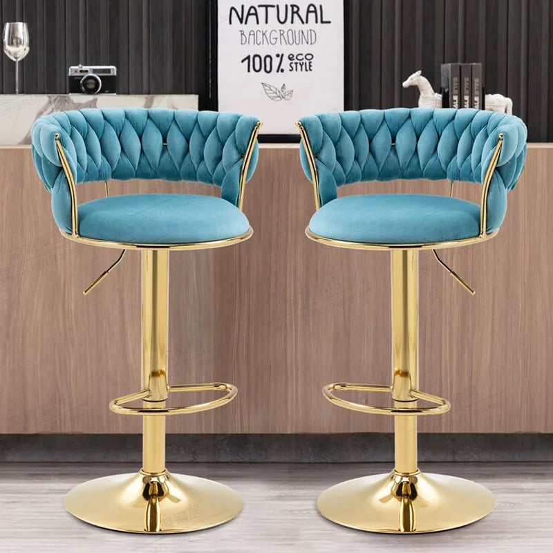 Bancos de bar modernos com pernas douradas, altura ajustável, banco de bar minimalista italiano, designer ergonômico, mama sandalyesi, móveis de cozinha