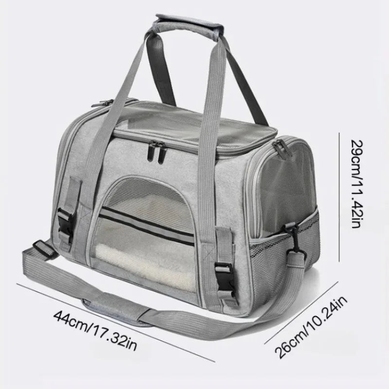 Portadores de animais de estimação mochila portátil respirável dobrável bolsa de ombro gato cão portador sacos de viagem de saída animais de estimação bolsa de transporte.