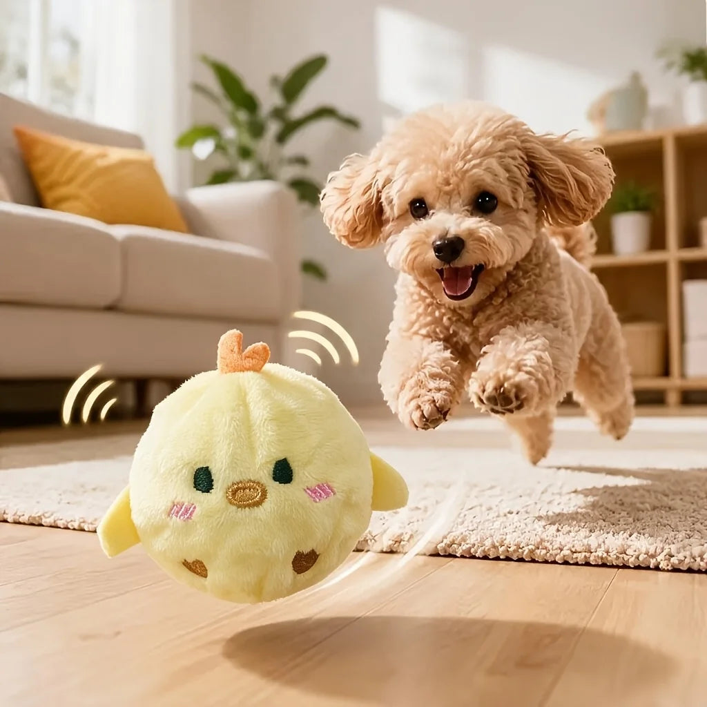 Bola de Brinquedo Interativa para Animais de Estimação em Forma de Frango, Durável e Resistente a Mordidas, com Retorno Lento, Presente Perfeito para Cães e Gatos, Presente de Natal