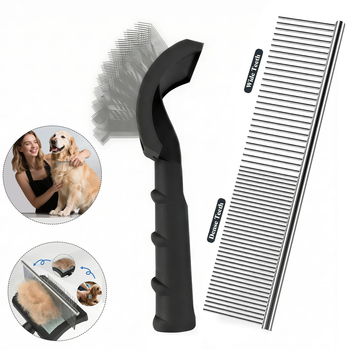 Cão aliciamento pente derramar cabelo remover agulha escova slicker massagem nó aberto pente ferramenta de cabelo grande cão suprimentos para animais de estimação acessórios