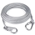 Corda de Amarração Dupla para Cães com Fivela de Metal, Cabo de Aço Antiferrugem, Coleira para Treinamento ao Ar Livre, Alça de Tração Durável