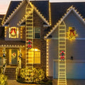 Decoração de natal 2025 papai noel escada de escalada decoração do quarto casa jardim ao ar livre árvore cristmas ornamento presente led
