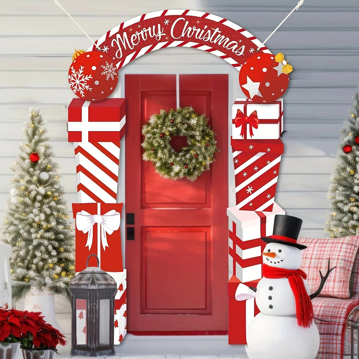 Natal pendurado porta banner feliz natal decoração para casa festival caixa de presente natal porta navidad notal noel ano novo 2026