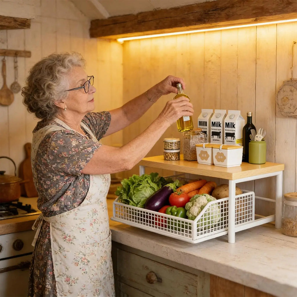 Organizador de bancada de cozinha, prateleira multiuso para micro-ondas, temperos, máquina de café e impressora, acessórios de cozinha