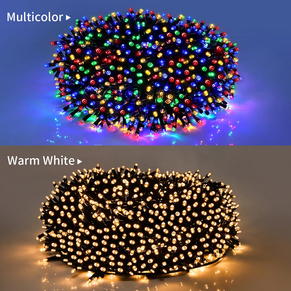 Led string guirlanda 10m-100m luzes de fadas luz de natal à prova dwaterproof água ao ar livre indoor para árvore rua festa de casamento 2024 decoração