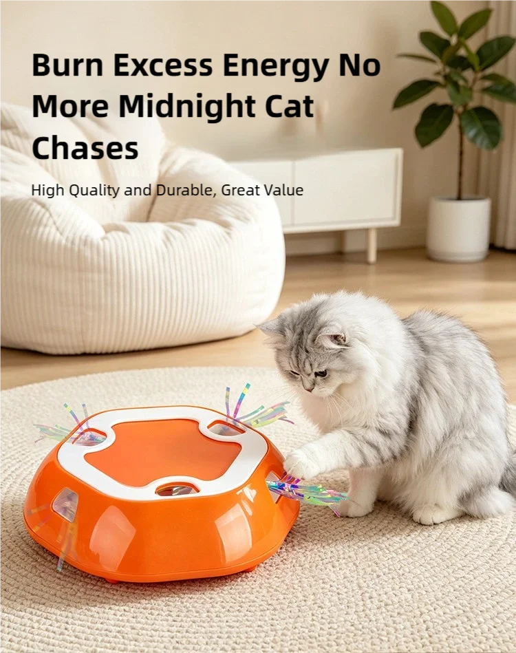 Brinquedo Elétrico Retrátil para Gatos: Placa de Exercício com Múltiplos Buracos para Aliviar o Tédio e Estimular a Energia (Estilo Whack-a-Mole)