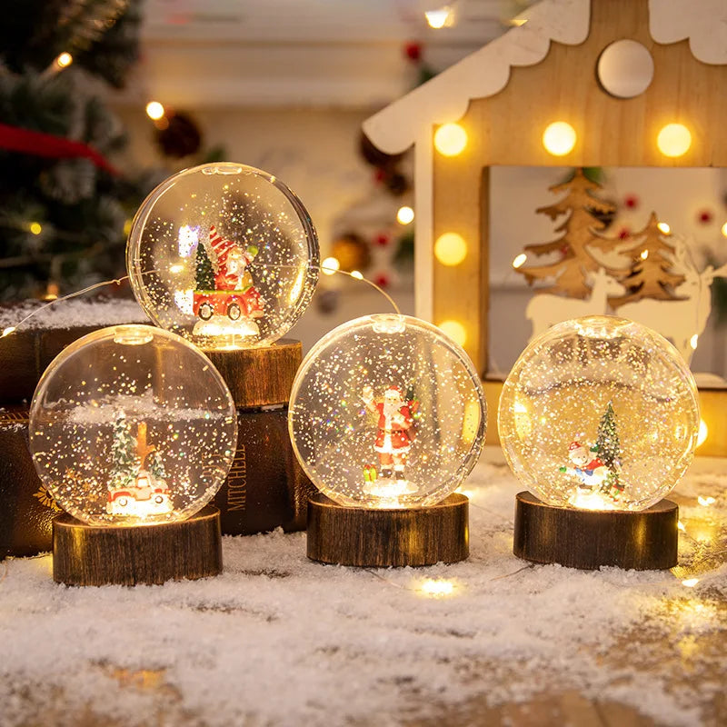 Decorações de Natal: Bolas de Cristal Iluminadas Luzes Noturnas Luzes de Vento e Presentes de Natal Criativos