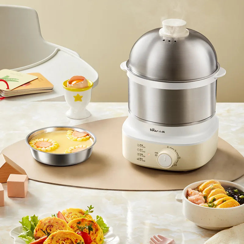 Caldeira elétrica automática de ovos, máquina de café da manhã, vaporizador multicooker, fogões de ovos, waffle doméstico, fogão a vapor com temporizador, 360W