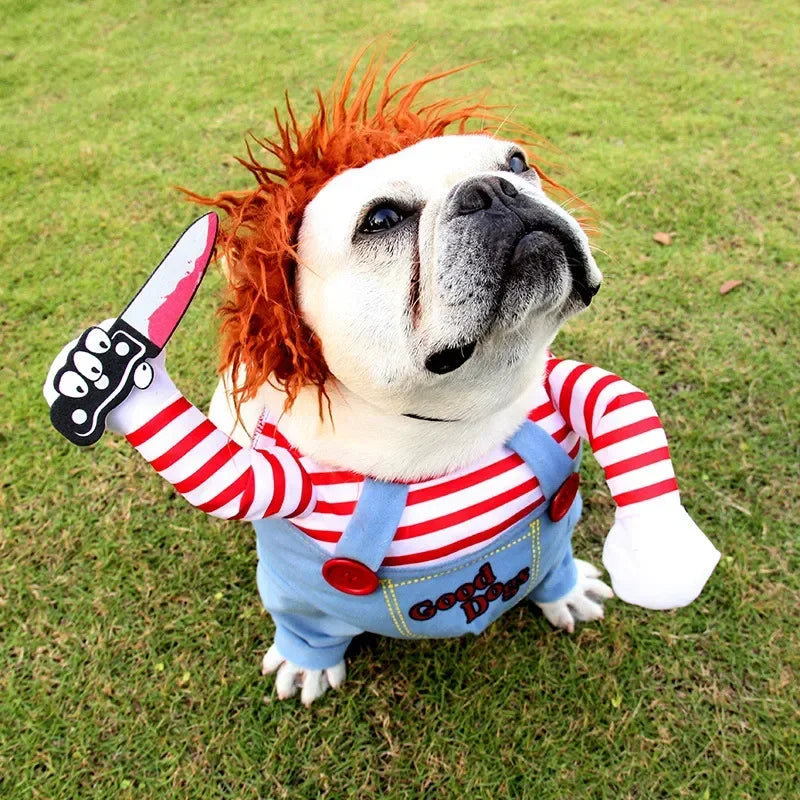1 Conjunto de Fantasia de Boneca Mortal para Cães Pequenos, Roupa de Transformador para Halloween, Fantasia de Role Play para Animais de Estimação, Roupa para Festa a Fantasia