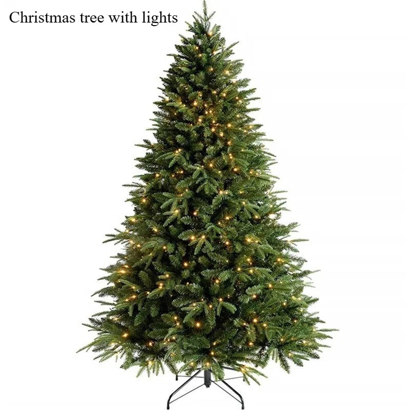 2026 Nova Decoração de Natal, Árvore de Natal de PE de Alta Qualidade, Ramos Densos com Luzes, Árvore de Natal