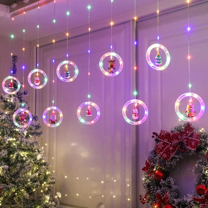 Natal LED Strip Lights para decoração do quarto, lâmpada guirlanda, plugue USB, quarto, sala de estar, janela