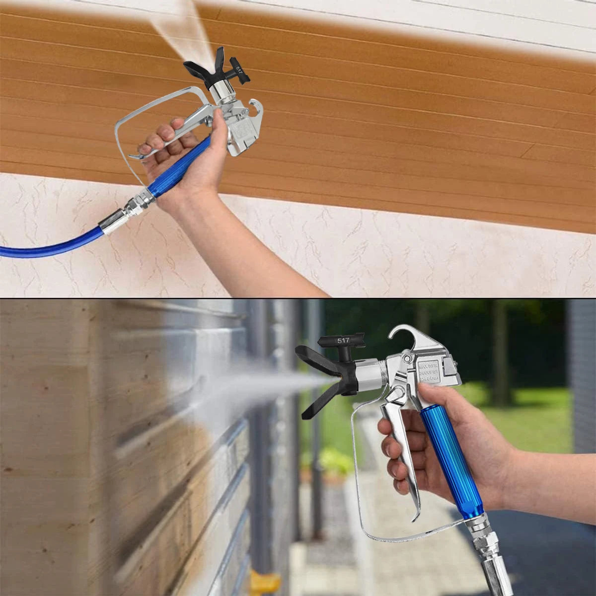 Pacote de Pulverizador de Tinta Airless de 8 Peças: 6 Bicos Pretos com Juntas (109 211 315 417 517 623) + 2 Bases Pretas, Conjunto de Bicos para Pulverizador de Tinta Airless, Adequado para Pintura em Construções Residenci