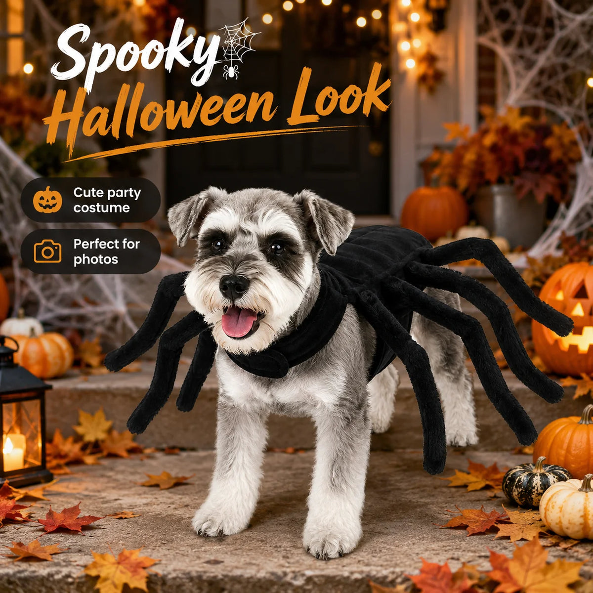 Fantasia de Aranha para Gatos e Cães Pequenos e Médios para o Halloween, Roupa Engraçada para Cosplay, Fantasia de Festa para Filhotes