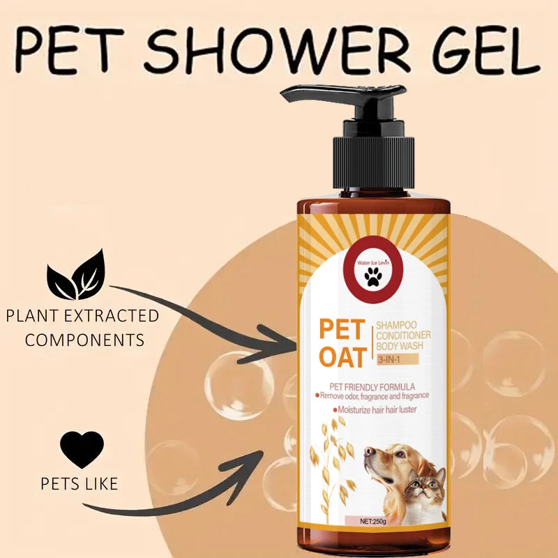 Shampoo para animais de estimação de 250g; Limpe pelos de animais de estimação, remove odor, faz o cabelo liso e não secura, tem fragrância de longa duração, shampoo especial para animais de estimação, banho, adequa