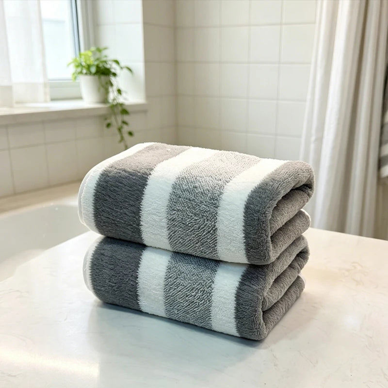 Conjunto de 2 Toalhas com Alta Absorção de Água, Secagem Rápida, Sem Fios Soltos e Durabilidade - Muito Adequadas para Casa, Praia e Rosto