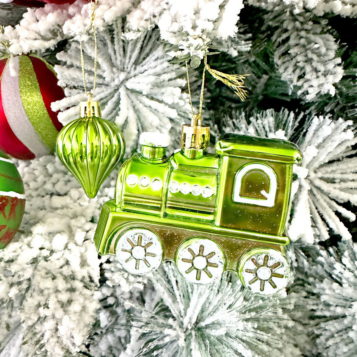 Conjunto de enfeites de bolas de Natal, verde e vermelho, para pendurar na árvore de Natal, ideal para festas de Ano Novo e como presente.
