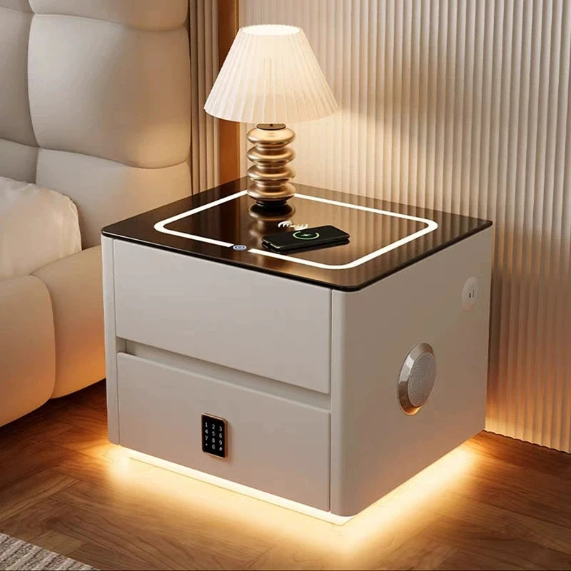 Mesa de Cabeceira Inteligente com Armazenamento para Quarto - Móveis para Casa