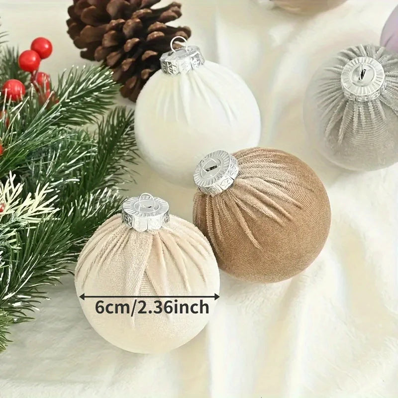 15 peças de Bolas de Veludo para Decoração de Árvore de Natal, Enfeites de Natal para Festas de Família, Casamentos e Decoração de Árvore de Natal