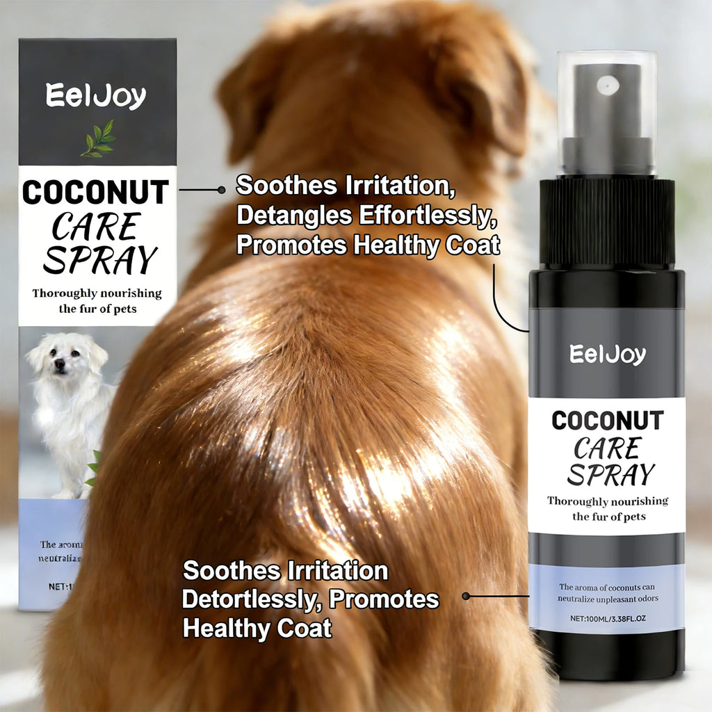 Spray de Cuidado para Animais de Estimação com Coco, Nutre o Pelo, Melhora a Textura do Pelo, Aumenta o Brilho, Elimina Odores, Fragrância Persistente, Spray de Higiene para Animais