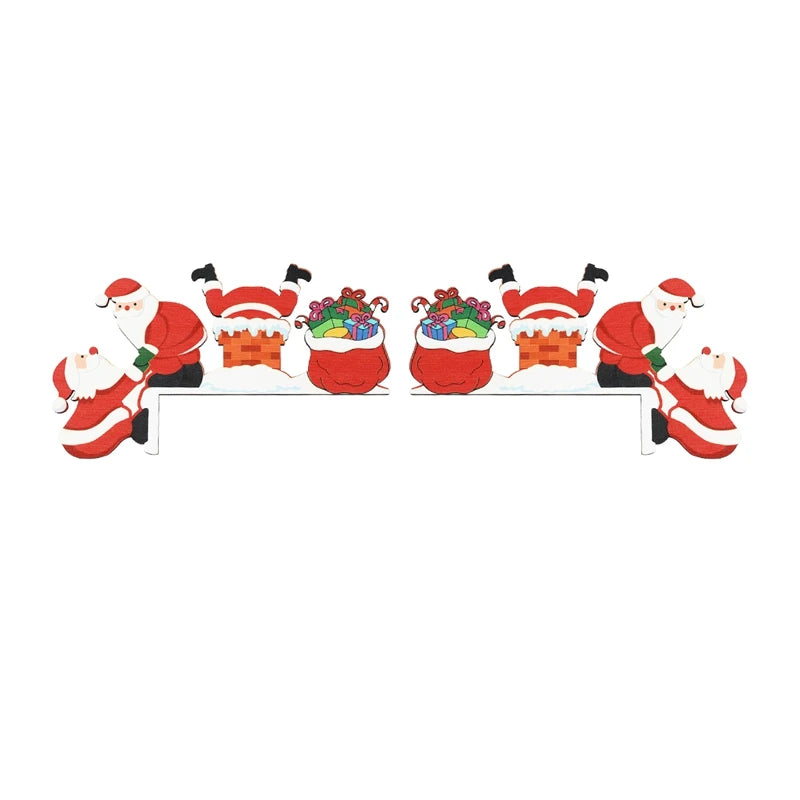 Decoração de moldura de porta de natal decoração de feliz natal para casa 2025 pingente enfeites de madeira de natal navidad natal presente de ano novo