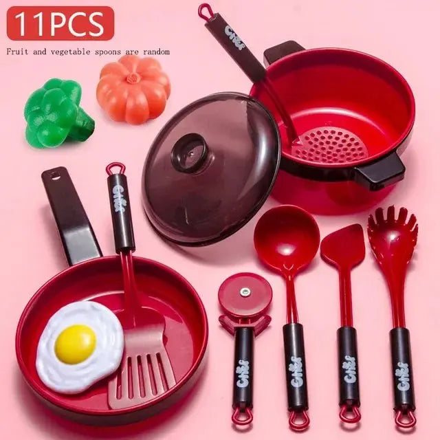 Conjunto de brinquedos de cozinha para crianças menina cozinhar bebê corte frutas cozinhar utensílios de cozinha simulação educação fingir jogar - Kasa & Pet