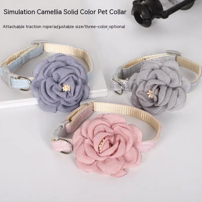 Camélia ajustável pet coleiras, gato bonito coleiras, aniversário da princesa, pet vestir ferramenta, pet acessórios suprimentos, novo