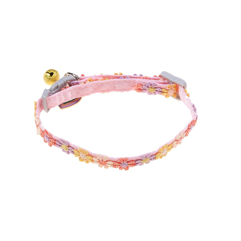 Coleira para Animais de Estimação com Sino, Estampa de Patas Colorida, Ajustável, para Cães, Filhotes e Gatos, Acessório de Segurança com Sino, Colar para Pets