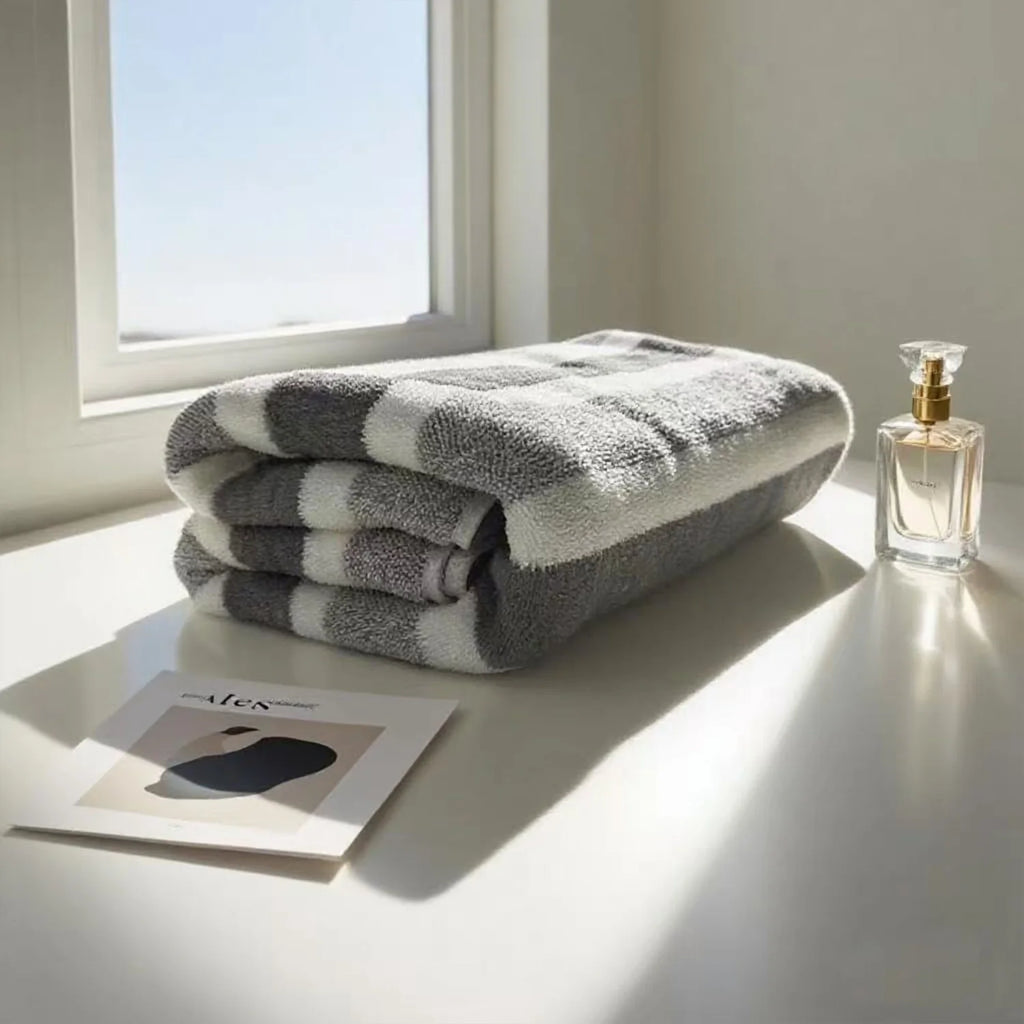 Conjunto de Toalha de Banho 70*140cm e Toalha de Rosto/Mãos 35*75cm, Alta Absorção, Secagem Rápida, Sem Pelos, Durável para Família, Praia e Banheiro