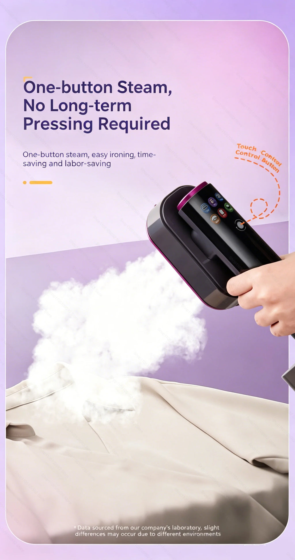 Ferro a Vapor Portátil Profissional de Mão 1200W para Uso Doméstico, Vaporizador de Roupas para Superfícies de Vestuário