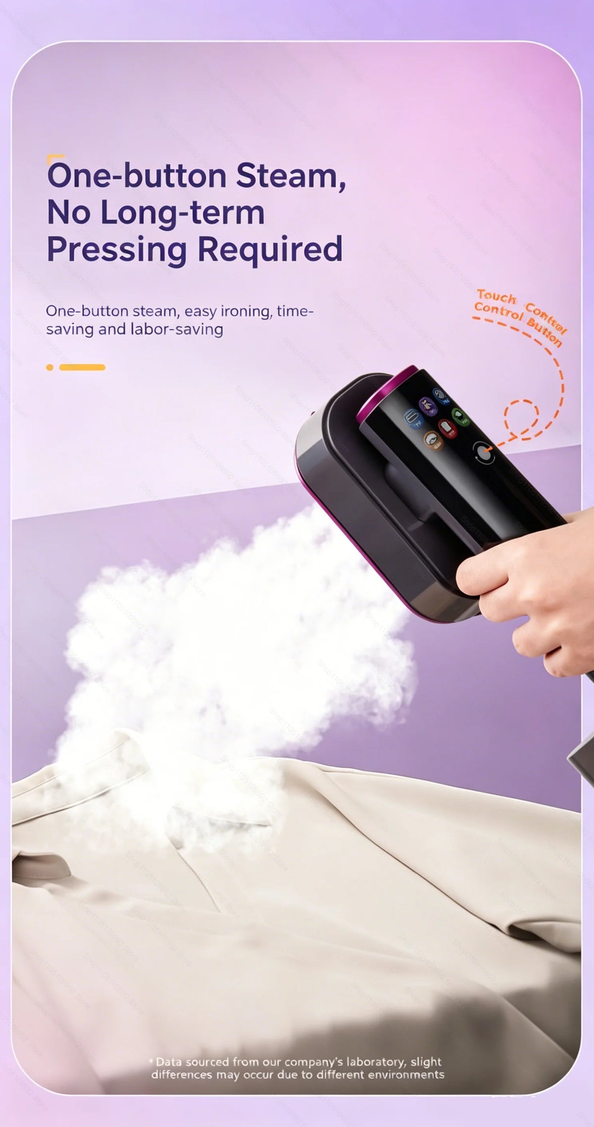 Ferro a Vapor Portátil Profissional de Mão 1200W para Uso Doméstico, Vaporizador de Roupas para Superfícies de Vestuário