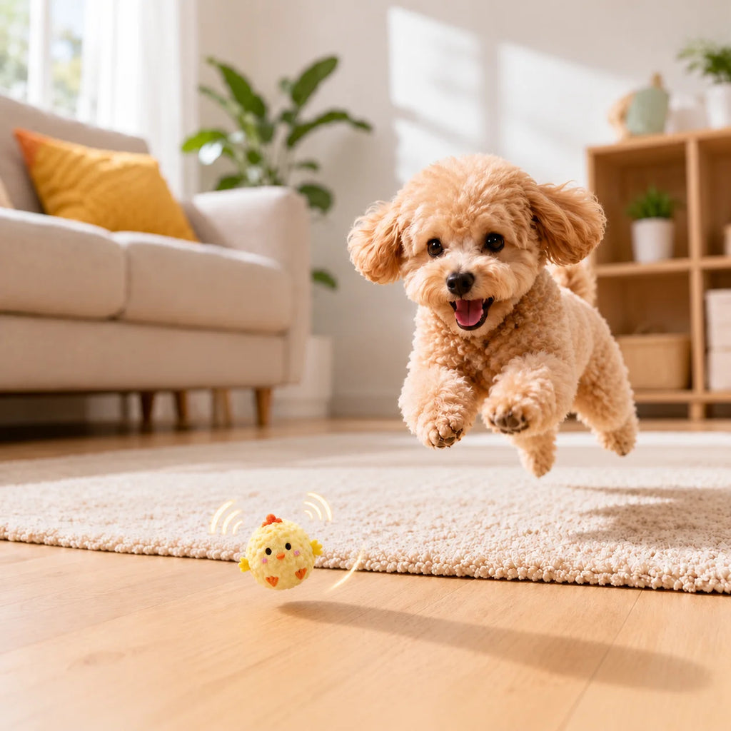 2 Brinquedos Interativos para Pets: Bola Sonora Saltitante e Brinquedo de Roer que Exercita a Energia, Ideal para Cães Pequenos