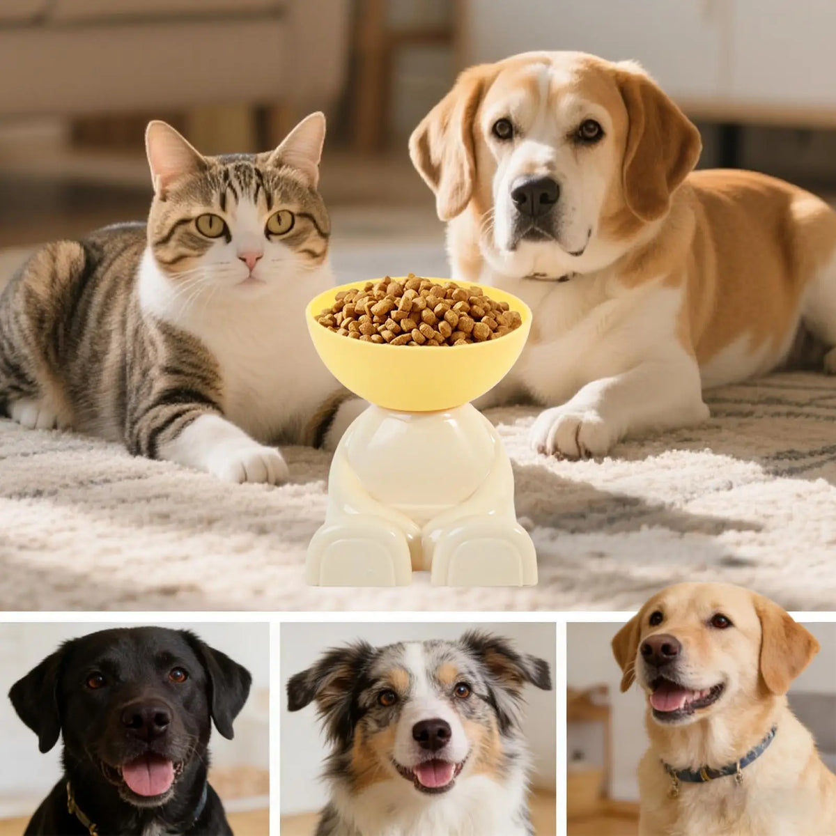 Tigelas para Alimentação de Gatos e Cães, Prato Elevado para Alimentos, Comedouro Antiderrapante para Animais de Estimação, Ideal para Cozinha, Apartamento e Uso Interno