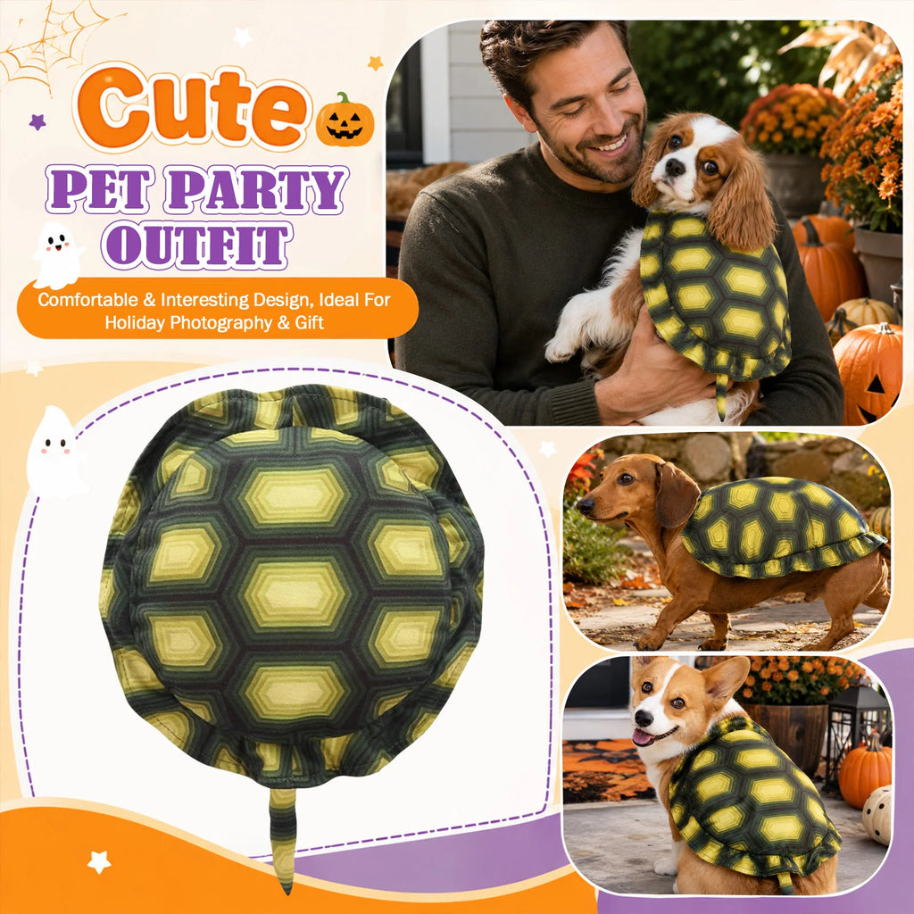 Fantasia de Tartaruga para Animais de Estimação de Halloween, para Pequenos Animais, Gatos e Cães, Roupa Ajustável para Festa de Animais de Estimação, Vestido para Festa de Feriado