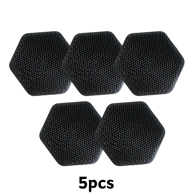 Escova de Limpeza Facial Hexagonal Portátil em Silicone, Esfoliante Facial Macio para Limpeza Profunda dos Poros