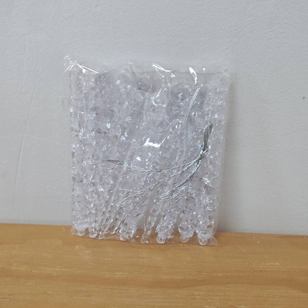 Simulação de Natal Icicles acrílicos, ornamento de Natal, gelo falso para festa de inverno, decoração de ano novo, 15cm, 6 peças
