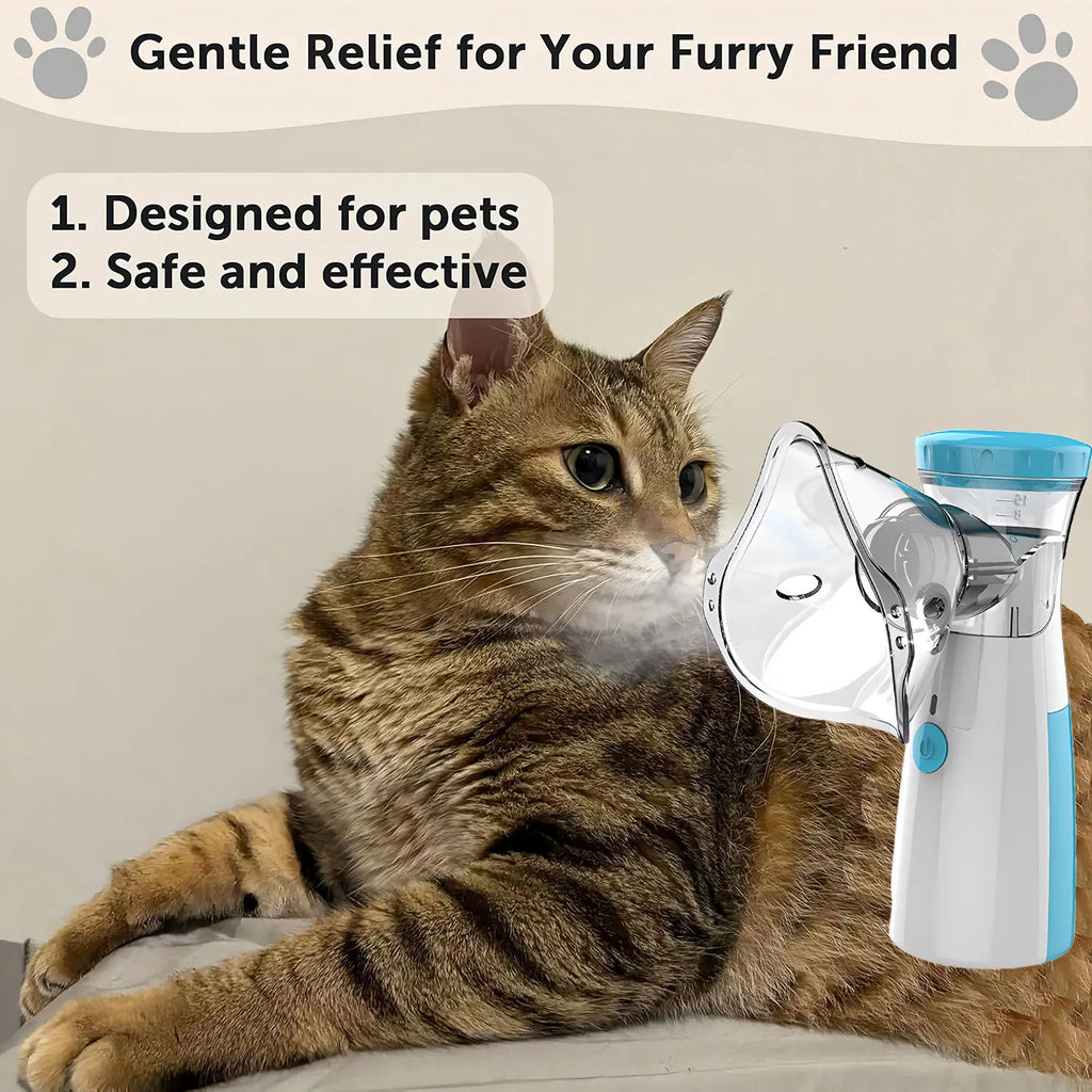 Nebulizador Portátil para Animais de Estimação, Dispositivo de Inalação para Gatos e Cães, Suprimentos para Tratamento e Alívio Respiratório em Casa