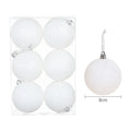12/6 pçs bolas de natal brancas árvore de natal pendurado ornamentos glitter bola de natal bauble pingentes decoração para casa presentes de ano novo noel