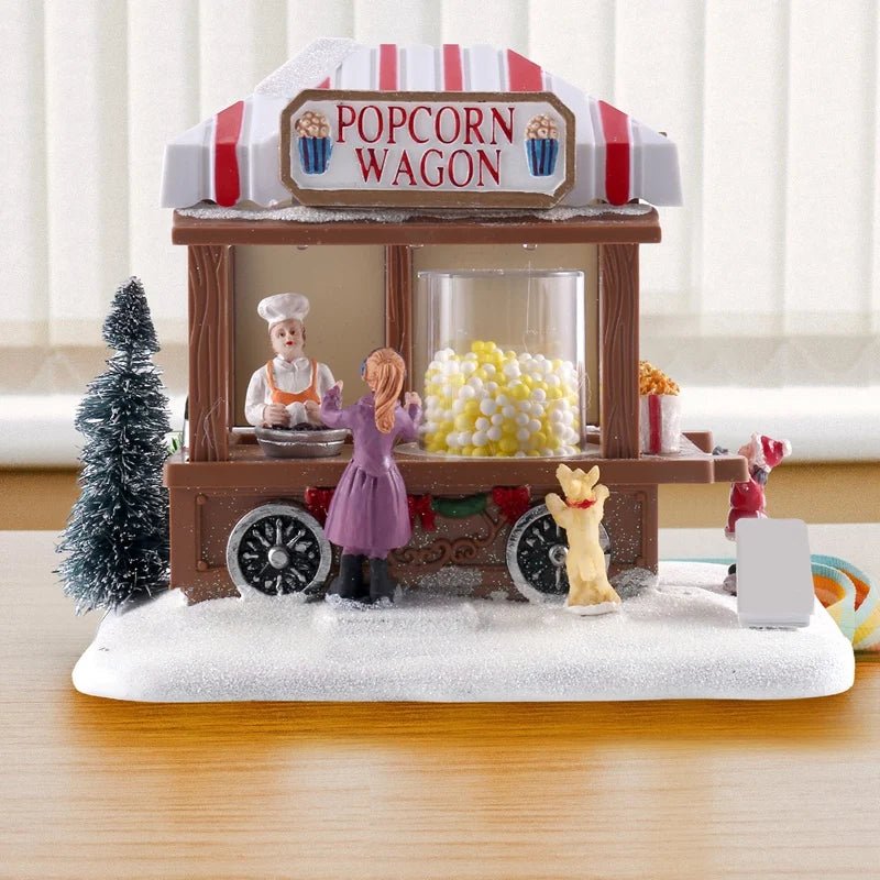 Chrimas casa iluminada com música decorativa LED casas de vila de Natal multicoloridas vila de férias de Natal com música C - Kasa & Pet